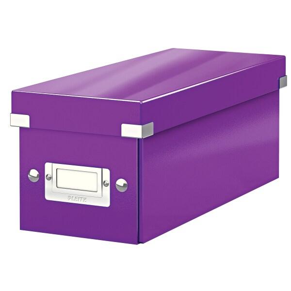 LEITZ Lot de 6 Boîte de rangement Click & Store Wow, format CD, coloris violet - violet 60410062_0