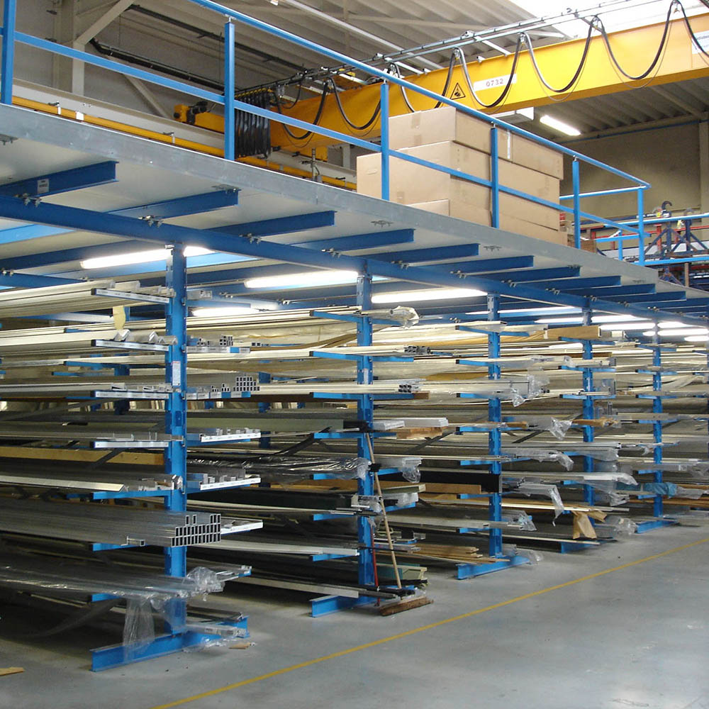 Mezzanine sur rayonnages cantilever - OHRA - Système de stockage modulable et flexible_0