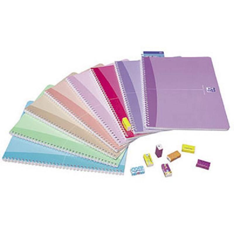 OXFORD CAHIER À SPIRALES BEAUTY - FORMAT A4 (90 G/M2) - 180 PAGES LIGNÉES - COULEURS ASSORTIES (PRIX À L'UNITÉ)