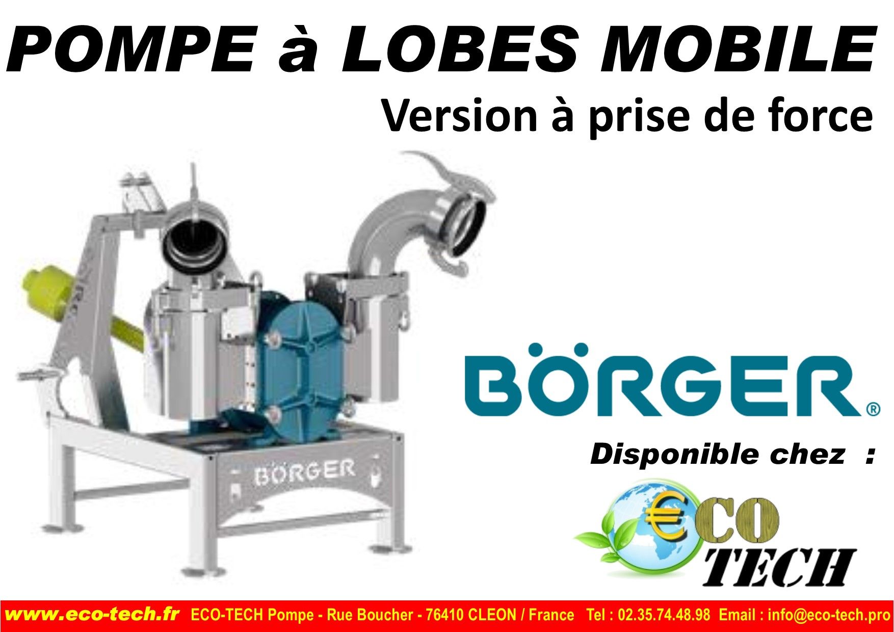 Pompe par entrainement prise de force à lobes de borger_0
