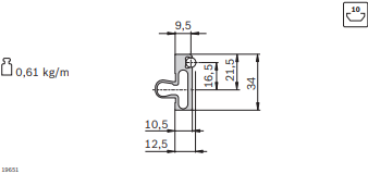 Profilé de serrage LF6C - Composant en aluminium anodisé pour guidage à galets_0