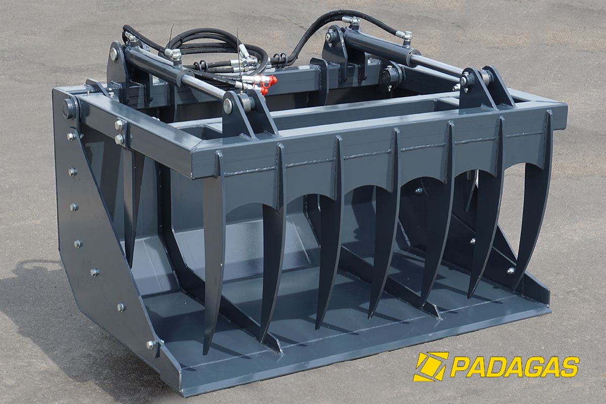 Srl-150 - Godet à grappin KRL avec cylindres à clous et dispositif de pression - Padagas - Capacité : 0,65 m3_0