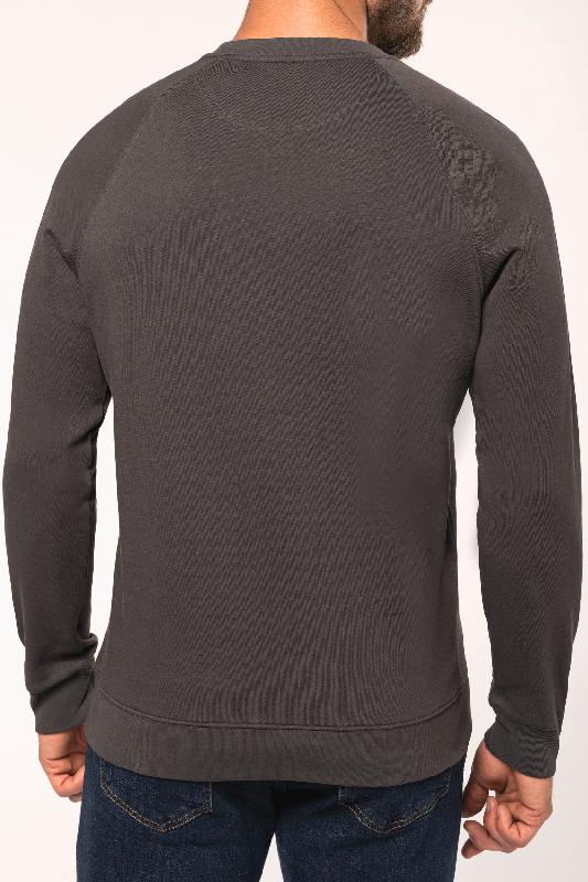 Sweat-shirt col rond homme - Réf: WK402 - 100% coton, manches raglan, tailles 3XL à 5XL_0