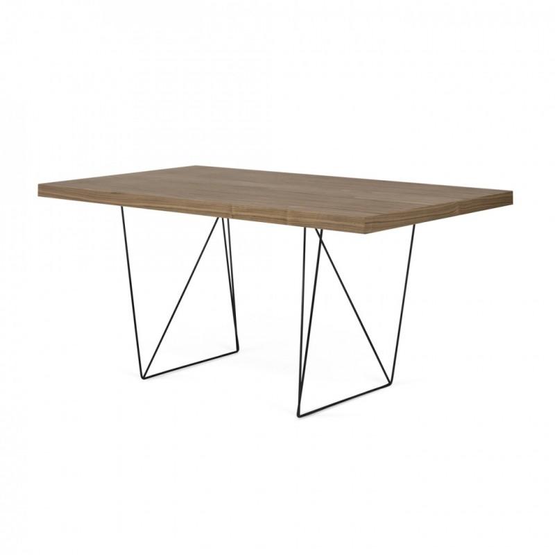 Bureau droit TEMAHOME Multi 160 cm - Noyer & Noir - Design contemporain - Paris Prix_0