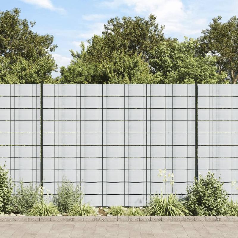 Vidaxl brises-vues de jardin 10 pcs gris clair 252,5x19 cm pvc 4005544_0