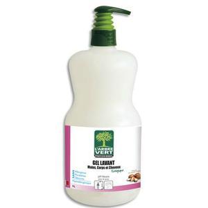 L'arbre vert flacon poussoir 1 litre gel lavant mains corps cheveux parfum karité ambre sans colorant_0