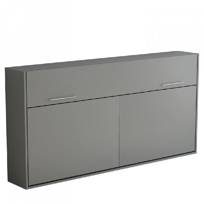 ARMOIRE LIT ESCAMOTABLE VERTIGO GRIS MAT COUCHAGE 90*200 CM_0