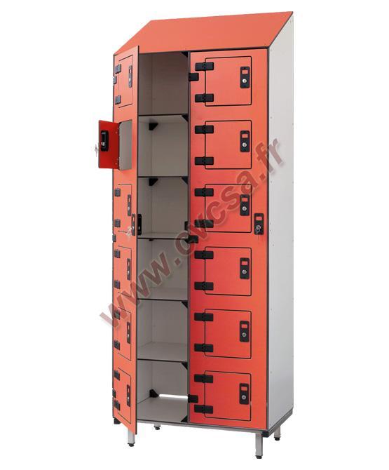 ARMOIRES DE STOCKAGE ET DE DISTRIBUTION STRATIFIÉ 6 CASES À OUVERTURE CENTRALISÉE_0
