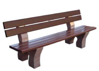 Banc public éco-design en plastique recyclé - Renforcé, coloris au choix, longueur 1,60m ou 2m_0