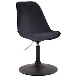 Décoshop26 - Chaise de salle à manger x1 pivotante hauteur réglable en velours noir et pied trompette en métal noir 10_0003502 - noir 3000251618136_0