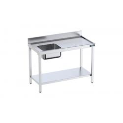 Distform Table de chef Inox avec bac à Gauche et étagère Gamme 700 Acier inoxydable2800x700 1000x700x850mm - 641094521127_0