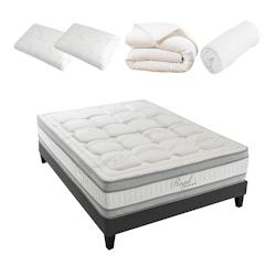 Ensemble   Matelas Mémoire de forme + Sommier + Accessoires 140x190 cm ROYAL HYPSOM - blanc Mousse à mémoire de forme 4VP.RO.K15.K.1419_0