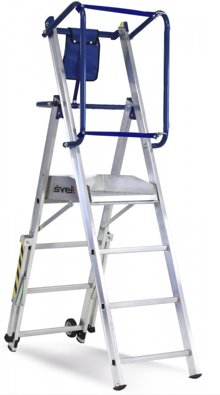 Escabeau garde corps légère en aluminium - 3, 4, 5 et 7 marches - Poids max 150kg_0