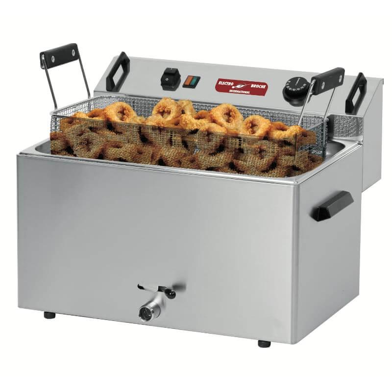 Friteuse à beignets professionnelle 18-20 L - donuts, churros - acier inoxydable - 9 kW - Electro Broche_0