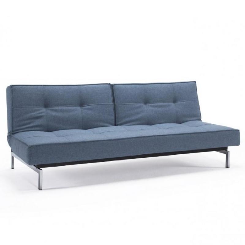 Innovation Living - Canapé-lit Splitback Chrome convertible 115x210 cm - Tissu Mixed Dance Light Blue_0