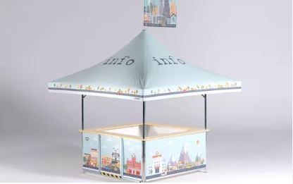 Pavillon carré - Petit modèle - Stand de vente, Point Info ou caisse - Capacité jusqu'à 16 personnes_0