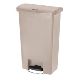 Poubelle à pédale frontale Rubbermaid Slim Jim beige 50L - beige GAGL027_0