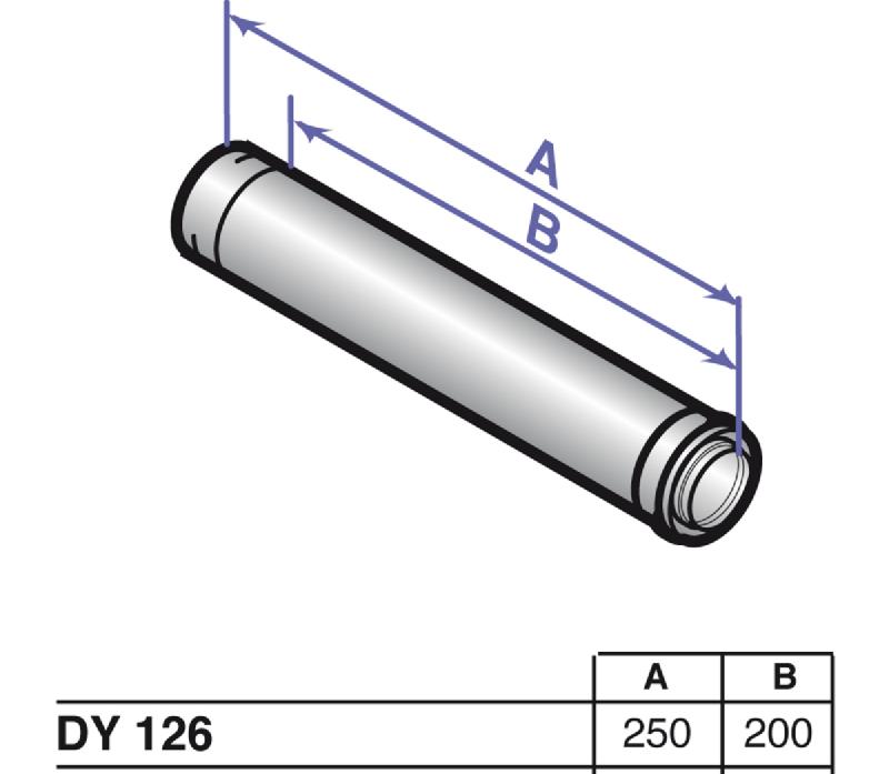 Rallonge concentrique alu/pps diamètre 80/125mm longueur 250mm dy126 réf 84887526_0