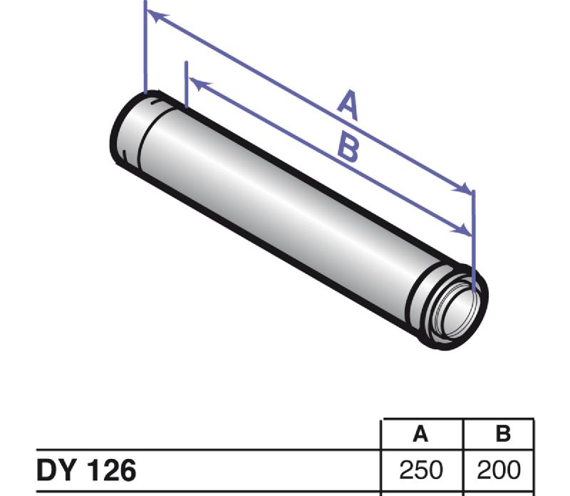 Rallonge concentrique alu/PPS diamètre 80/125 mm - longueur 250 mm - réf 84887526 - NEOVO ECONOX EFU C_0