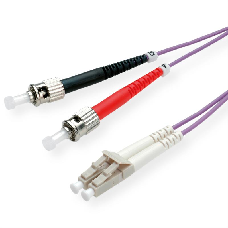 ROLINE Câble FO 50/125µm, LC/ST, OM4, violet, 2 m_0