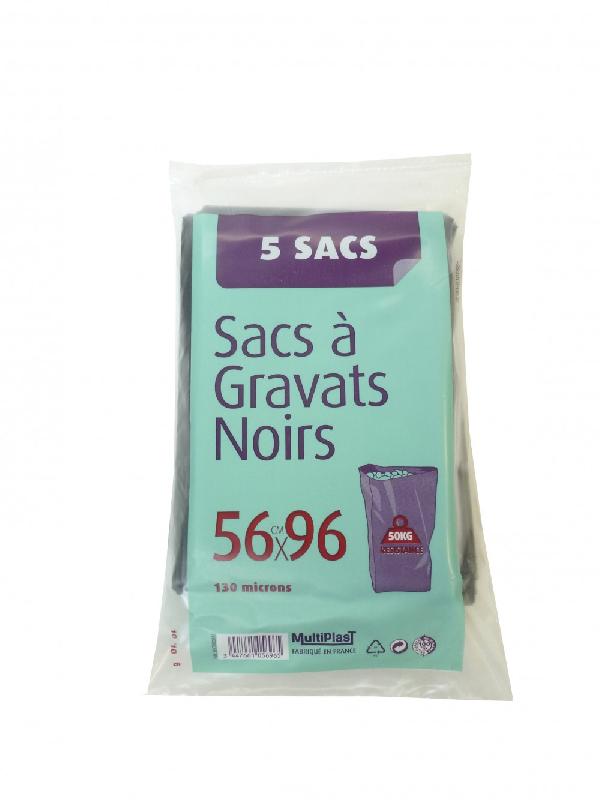 Sacs à gravats MULTIPLAST - noir - 96 x 56 cm - épaisseur 130 microns_0