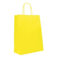 Déstockage // Sac papier poignées torsadées jaune 18+8x24 cm - 3760365401108_0