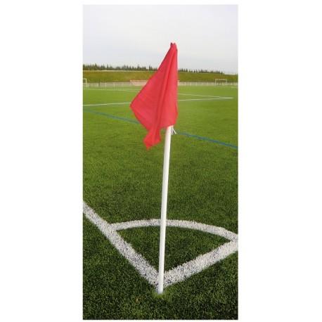 Sf060178j - Jeu de 4 poteaux de corner rigides en PVC avec fanions - rouge, blanc, jaune ou damiers_0