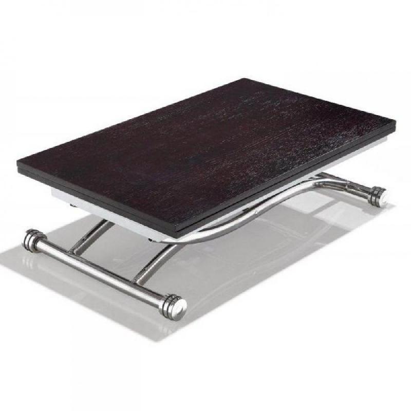 Table basse High and Low blanche - relevable et extensible - petite taille compacte_0