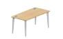 Table de bureau rectangulaire en mélamine - pieds fixes électrifiables - 1 800 017_0