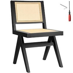 TecTake GmbH tectake Chaise en bois avec cannage viennois design rétro noir - 405893 - beige Bois massif 405893_0
