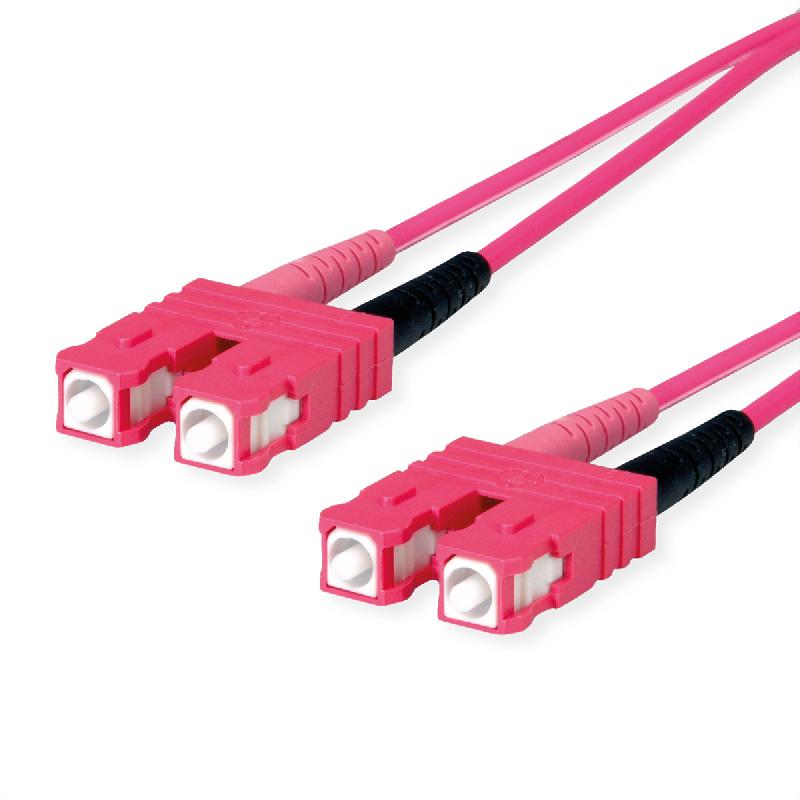 TELEGÄRTNER Cordon FO 2x G50/125 OM4, 1x SC Duplex - 1x SC Duplex, violet, 3 m_0