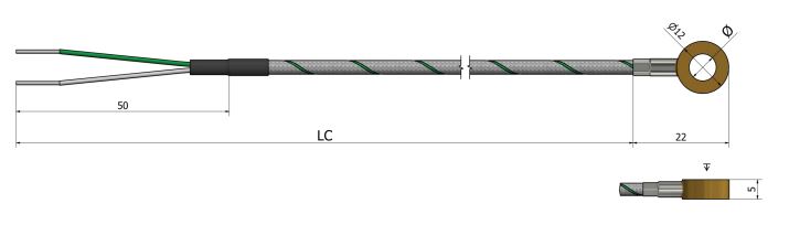 Thermocouple de surface anneau TS03 - Type K, N, J, T, E, R, S, B - Matériau laiton ou AISI 316L_0
