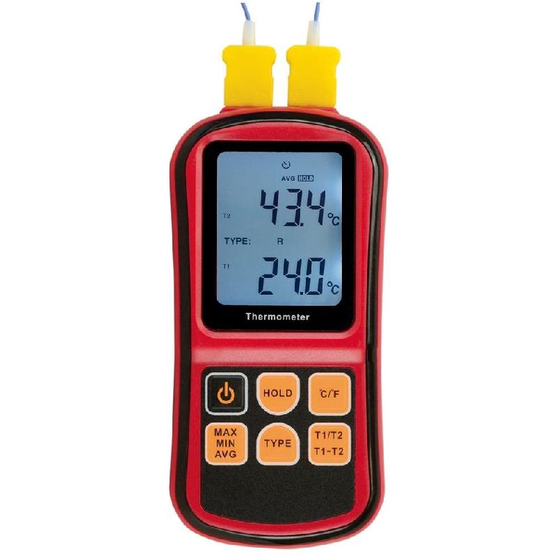 Thermomètre thermocouple avec 2 entrées - 2 sondes type K_0