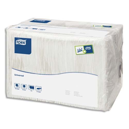 Tork paquet de 500 serviettes de table 1 pli blanches - format 27 x 32 cm_0