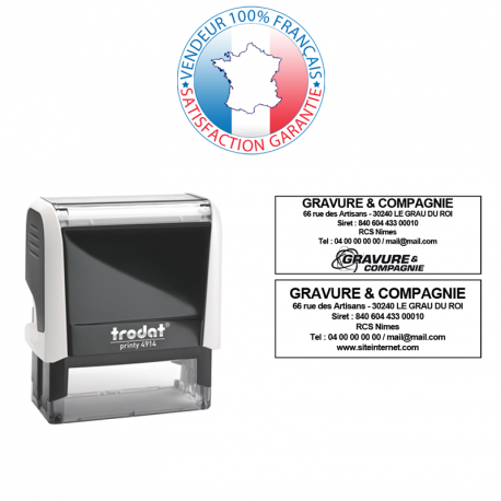 Trodat Printy 4914 - Tampon encreur 6 lignes 64 x 26 mm avec empreinte offerte - Référence 006-trodat-printy-4914_0