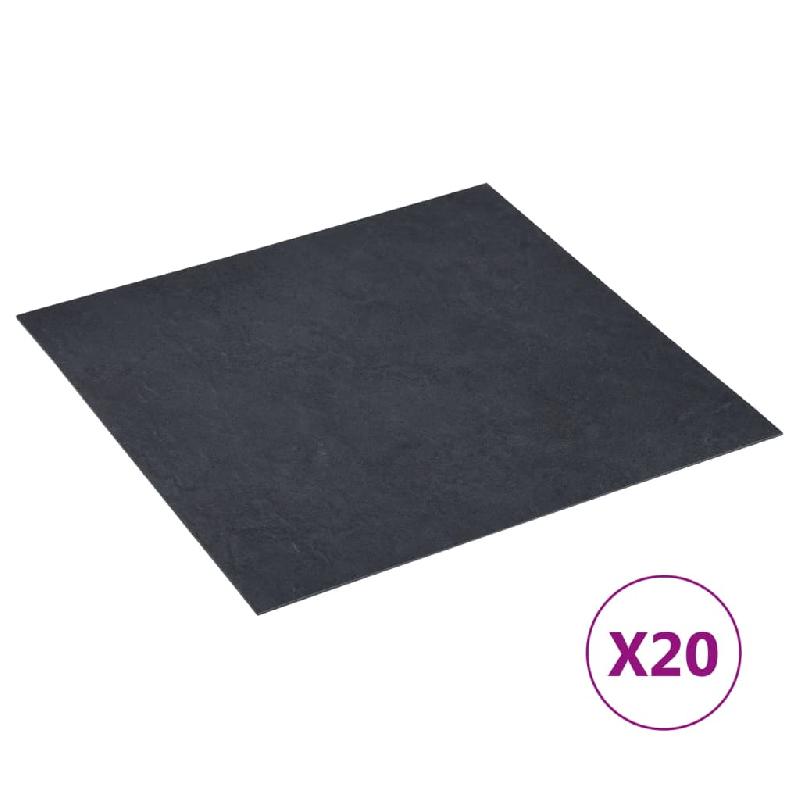 Vidaxl planches plancher autoadhésives 20 pcs pvc 1,86 m² marbre noir 330161_0