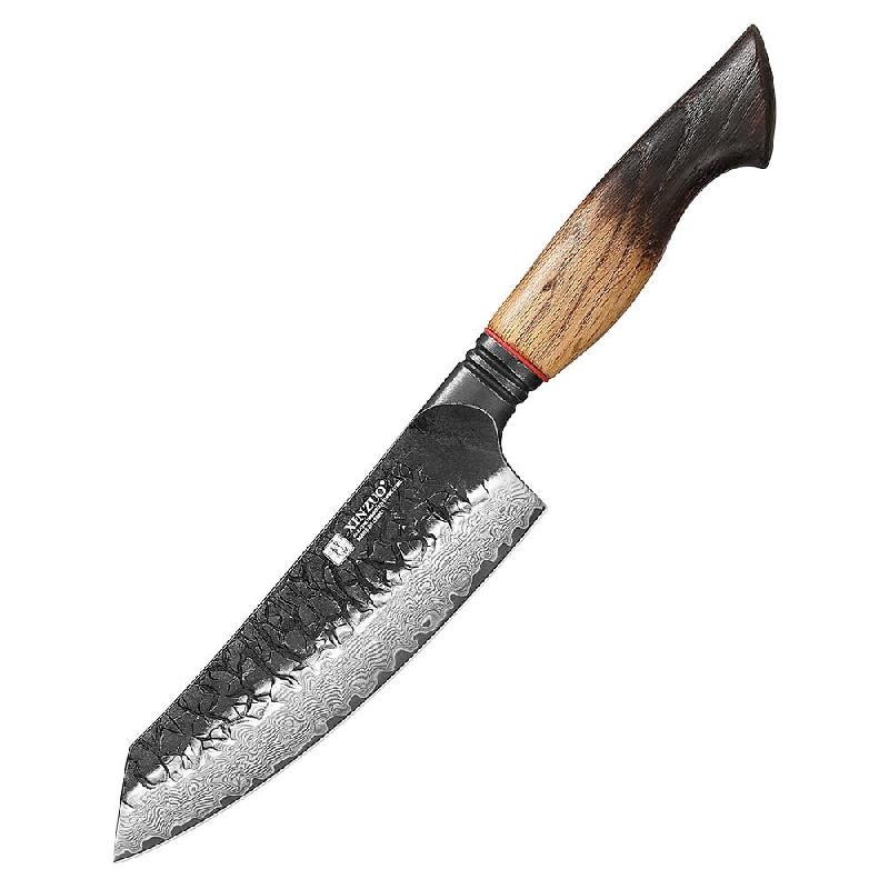 XinZuo - Santoku petit en Damas 14 cm - Série X06 Mo - fabriqué en acier damas 67 couches - multicolore X06-5RS_0