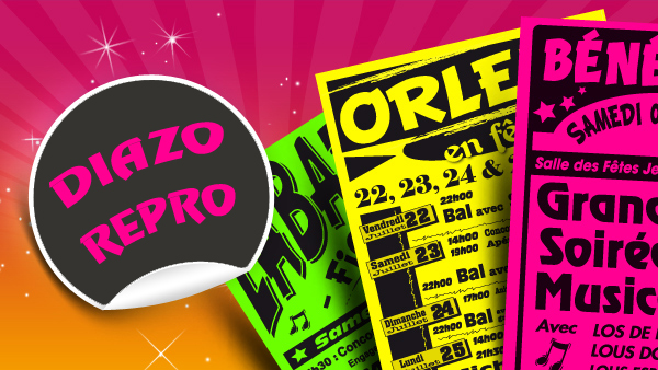 Impression d'affiches sur papier fluo - formats sur mesure - impression couleur et plusieurs couleurs fluo disponibles_0
