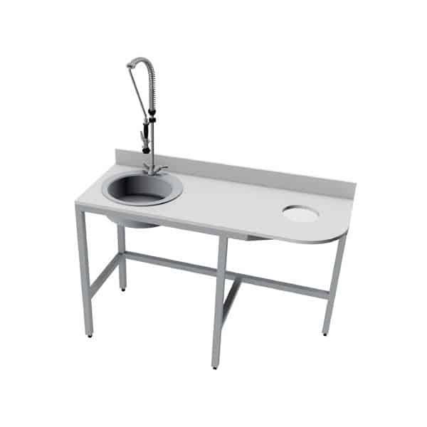 Combiné de préparation poisson bord arrondi dosseret arrière inox AISI 304_0