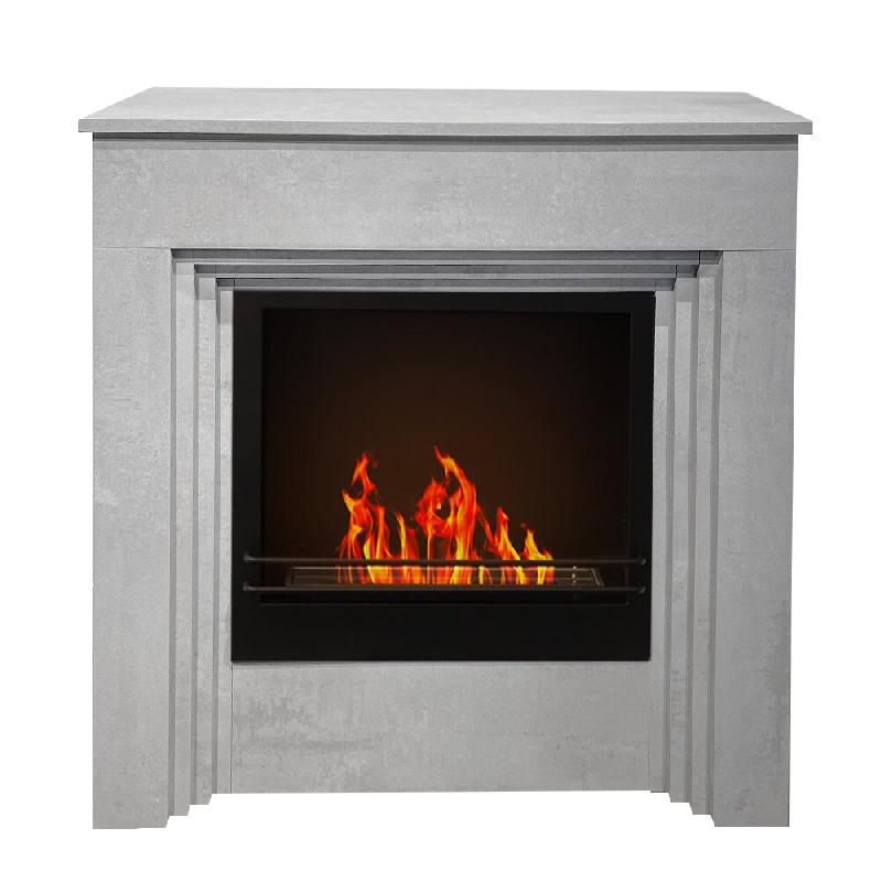 Divina Fire Cheminée au bioéthanol au sol BELLINI en bois effet béton Fabriqué en Italie L96 x P35 x H96 - multicolore 8055829981124_0