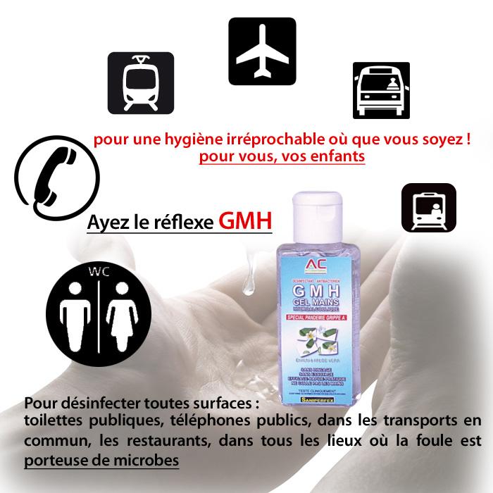 Gel mains désinfectant hydroalcoolique GMH Saniperfex - 100ml avec aloe vera et glycérine_0