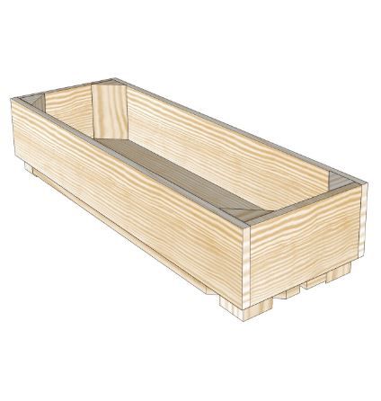 Caisse en bois aromatique H1 - L18 x H11 x P54 cm - 6 coloris de lasure disponibles_0