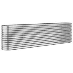 Helloshop26 - Jardinière bac lit surélevé plantes fleurs terrasse jardin de jardin acier enduit de poudre argenté Argent 02_0039698 - 3000218542412_0