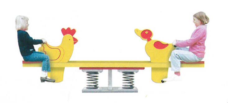 Jeu sur ressorts Twist Basse Cour 2 Places - Ref : 1042P/SB - Polyéthylène bicolore imputrescible_0