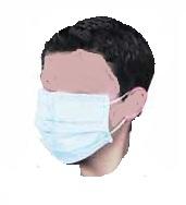 Masque chirurgical non tissé - carton de 50 masques - 3 plis à élastiques - coloris bleu_0