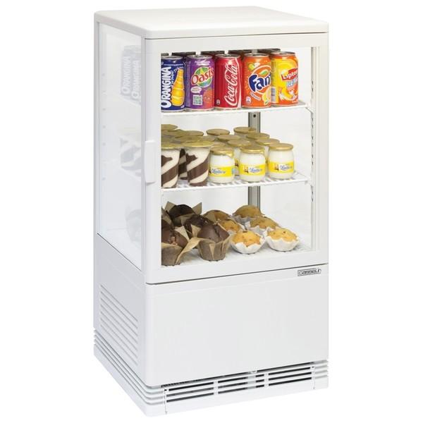 Mini vitrine réfrigérée positive 58L - Casselin - 4 faces vitrées - Éclairage intérieur - Froid ventilé_0
