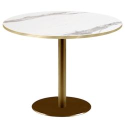 Restootab - Table Ø120cm Rome bistrot marbre blanc - blanc fonte 3760371519507_0