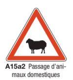 Signalisation de danger - A15a2 - Passage d'animaux domestiques - Formats de 500 à 1500 mm_0