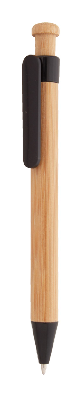 Stylo bille en bambou - plastique de paille de blé écologique - encre bleue_0
