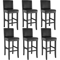 TecTake GmbH tectake Tabouret de bar en cuir synthétique  noir - 406301 - noir Bois massif 406301_0